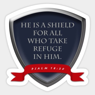 Psalm 18:30 Shield Sticker